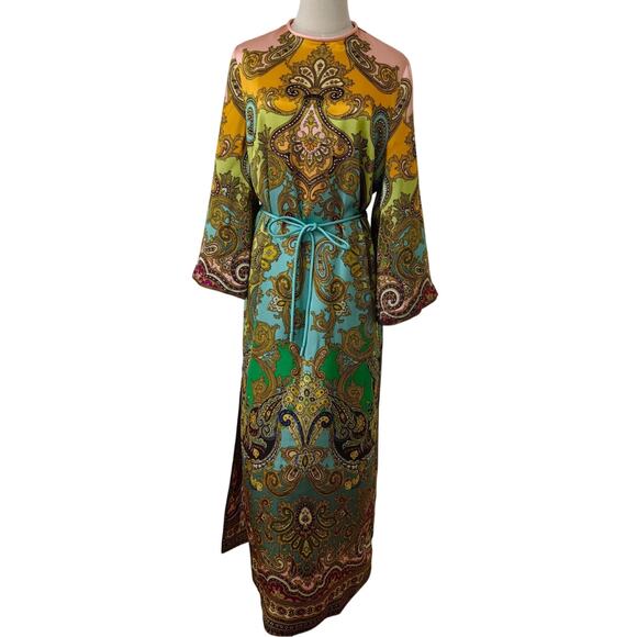 Alemais Multi Clemenza Silk Midi Dress US 4 - Picture 9 of 12